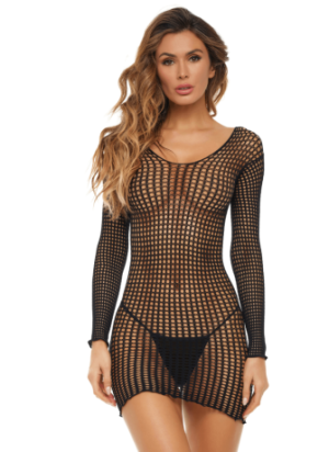 Robe résille fantaisie noir - REN7107-BLK
